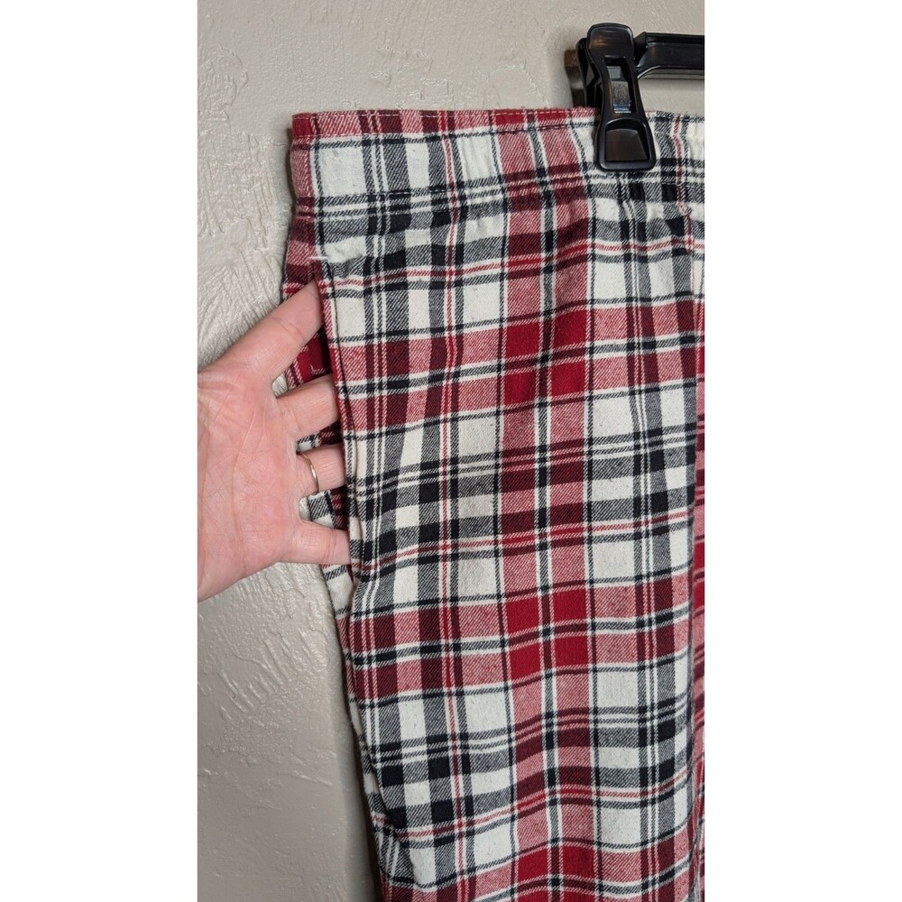 Disney Parks Womens 1X Red Black White Mickey Plaid Flannel Cotton Pajama Set - Picture 9 of 12